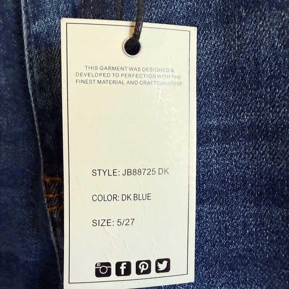 Judy Blue Wide Leg Cargo Jeans Size  5/27 Dark Blue NWT JB88725 DK High Waist - Picture 5 of 11